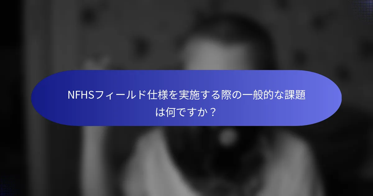 NFHSフィールド仕様を実施する際の一般的な課題は何ですか？