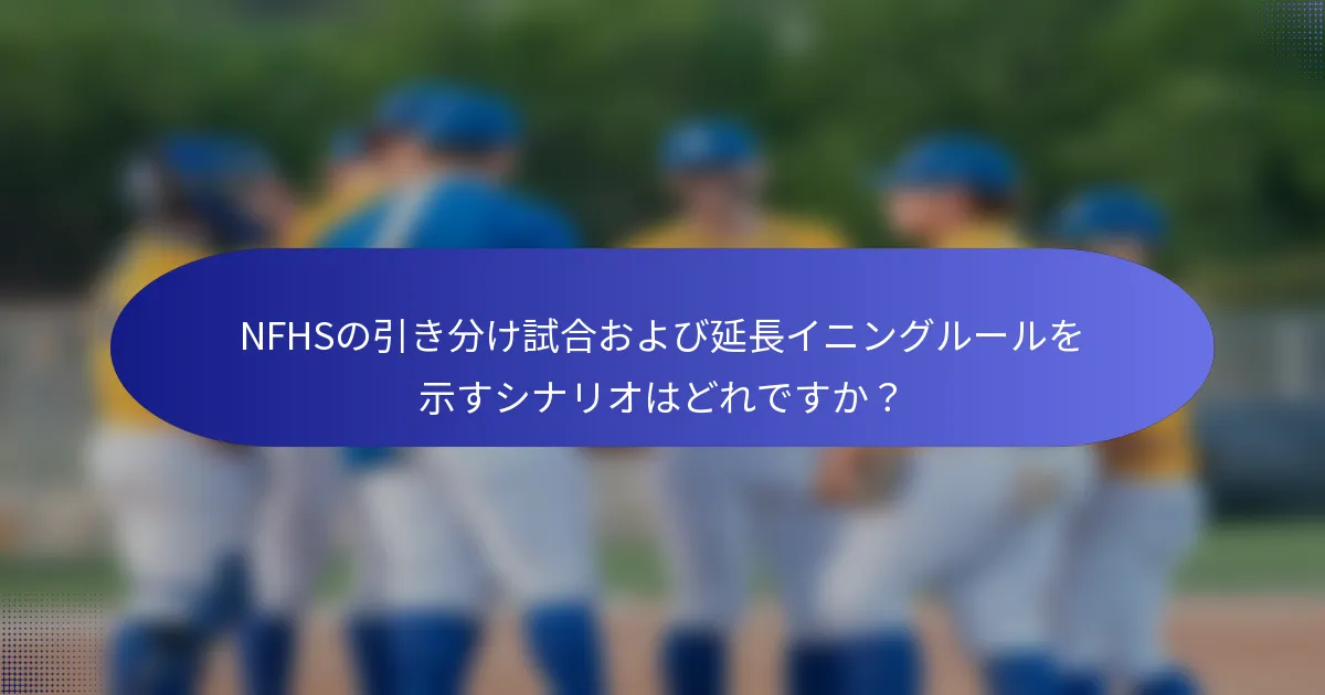NFHSの引き分け試合および延長イニングルールを示すシナリオはどれですか？
