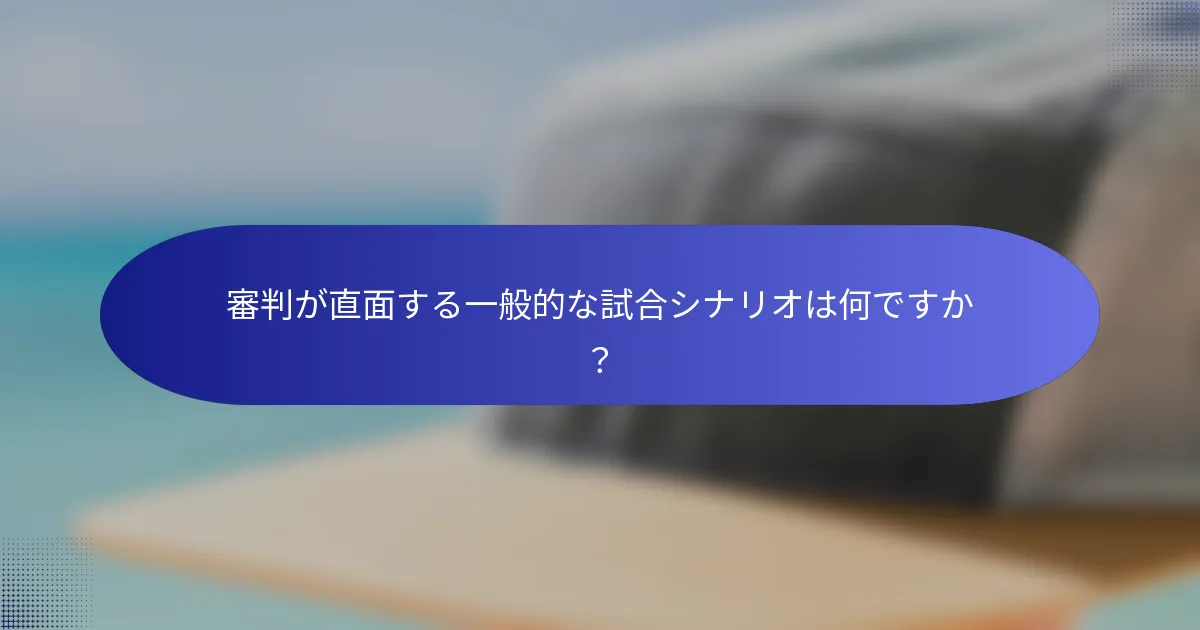 審判が直面する一般的な試合シナリオは何ですか？