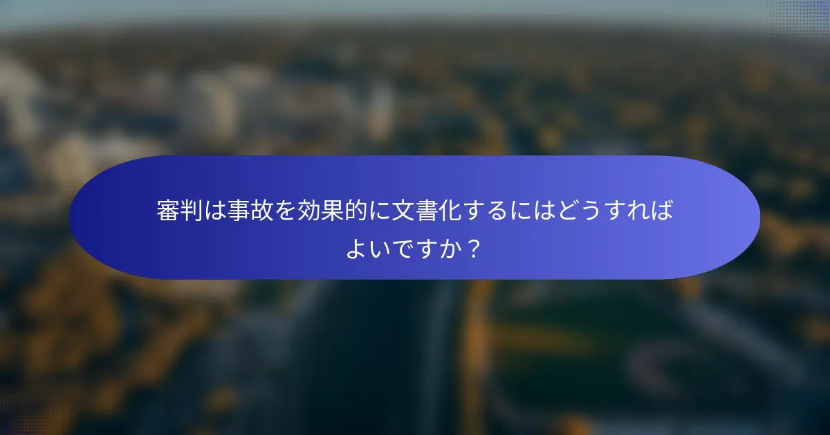 審判は事故を効果的に文書化するにはどうすればよいですか？