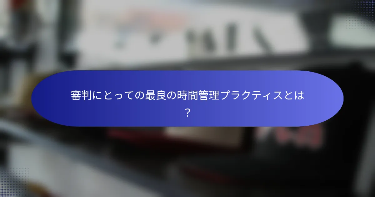 審判にとっての最良の時間管理プラクティスとは?